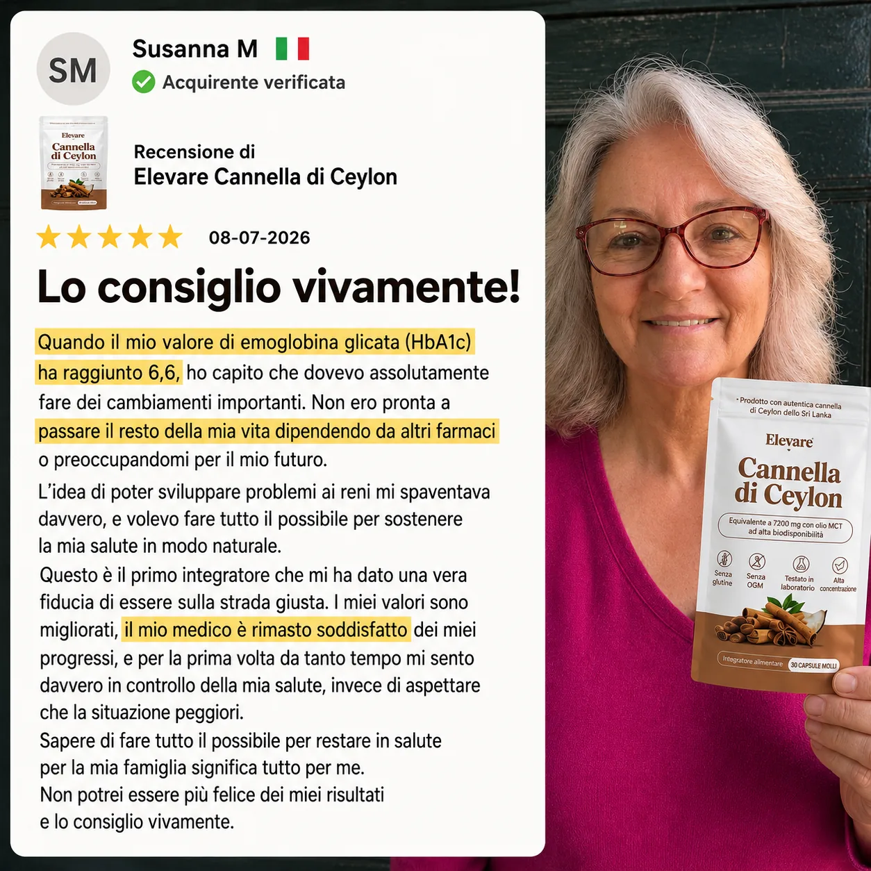 Recensione verificata di una cliente Elevare